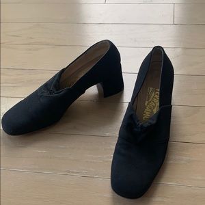 Ferragamo Wide Heel Nylon Clog